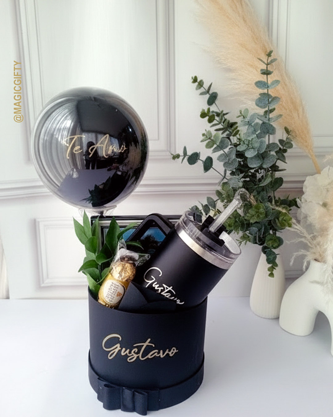 Gift Box con Globo para Él + Termo Personalizado 500 ml + Portarretrato A5