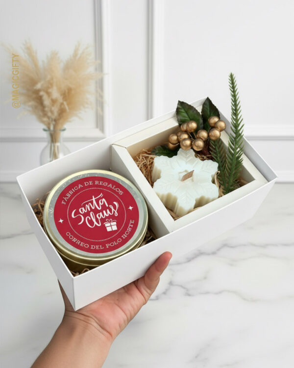 Box navideño con vela y lata